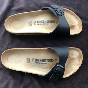 Birkenstock Madrid, size 40 (9 US), black.